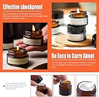 Vista 6 de Tanstic 30 tarros de vidrio ámbar con tapa, 20 tarros de vidrio redondos de 0.35 onzas y 10 cucharas de plástico