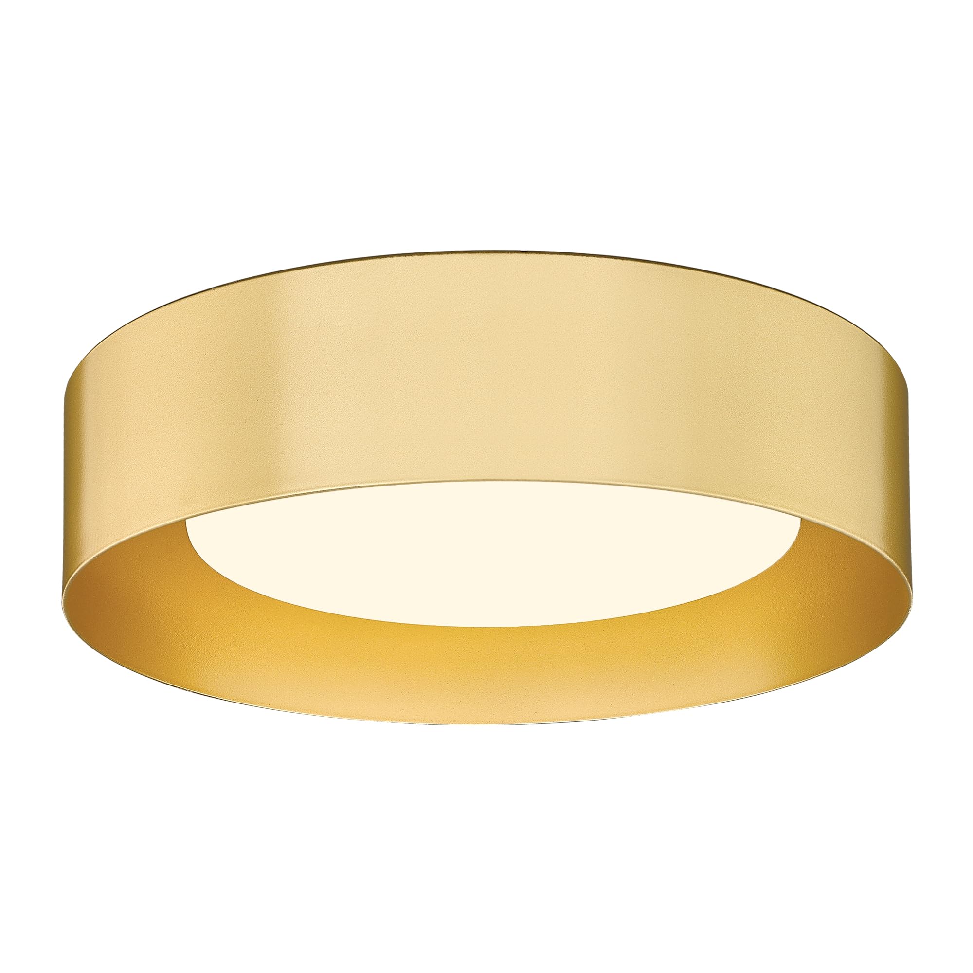 AUTELO Gold Flush Mount Ceiling Light, LED 14" Ceiling Mount Light Fixture with Frosted Glass for Bedroom Foyer Hallway C3336XS BRZ LED