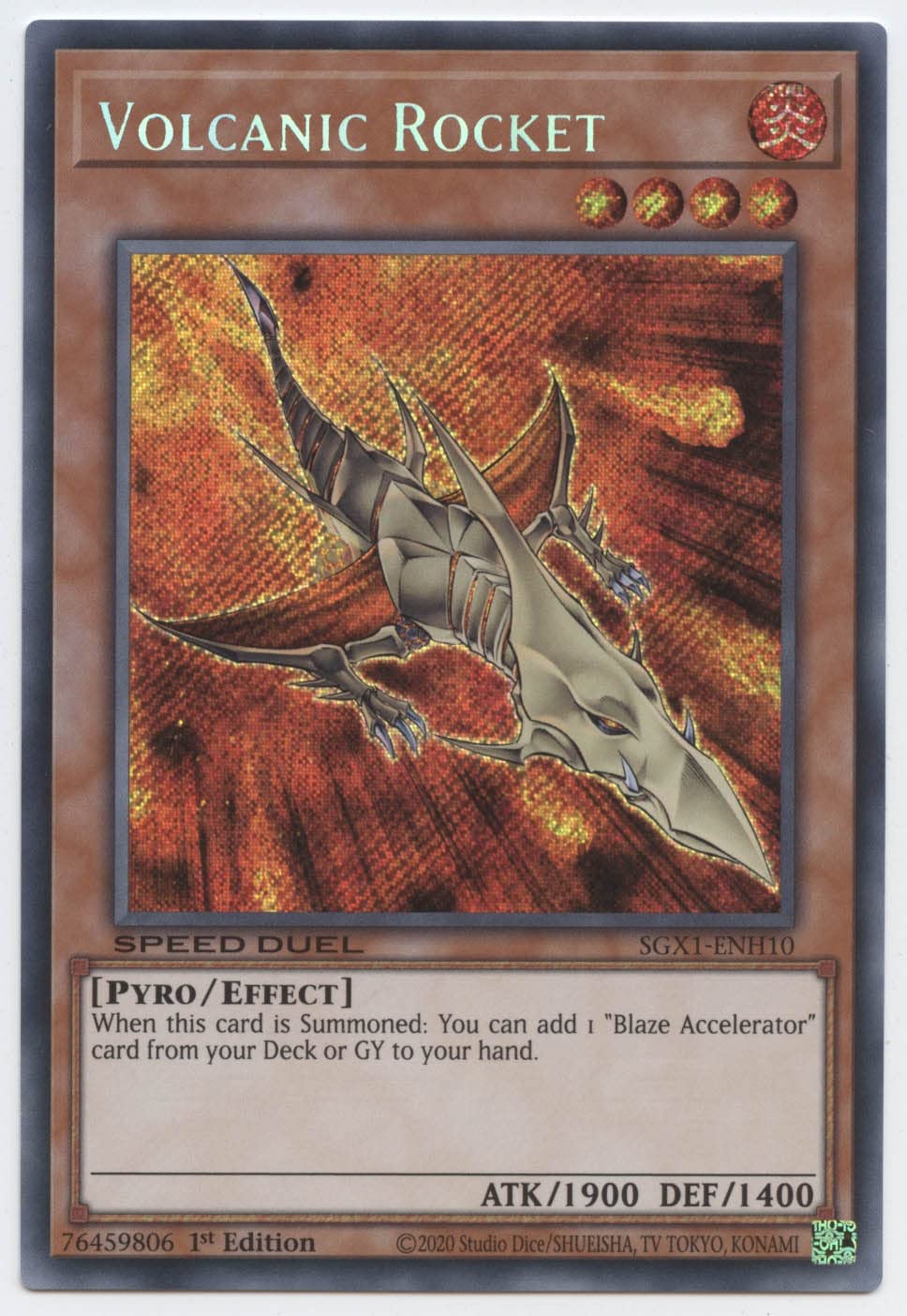 Amazon.com: Yu-Gi-Oh! Volcanic Rocket - SGX1-ENH10 - Secret Rare