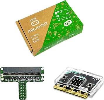 SB Components BBC Microbit v2 Go Pocket-sized Codeable Computer Kit with Microbit v2, Breadboard Adapter and Clear Case