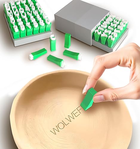 Miniatura 8 de Sellos de letras para arcilla, juego de sellos del alfabeto de arcilla polimérica para cerámica, sellos de cerámica para arcilla personalizados,