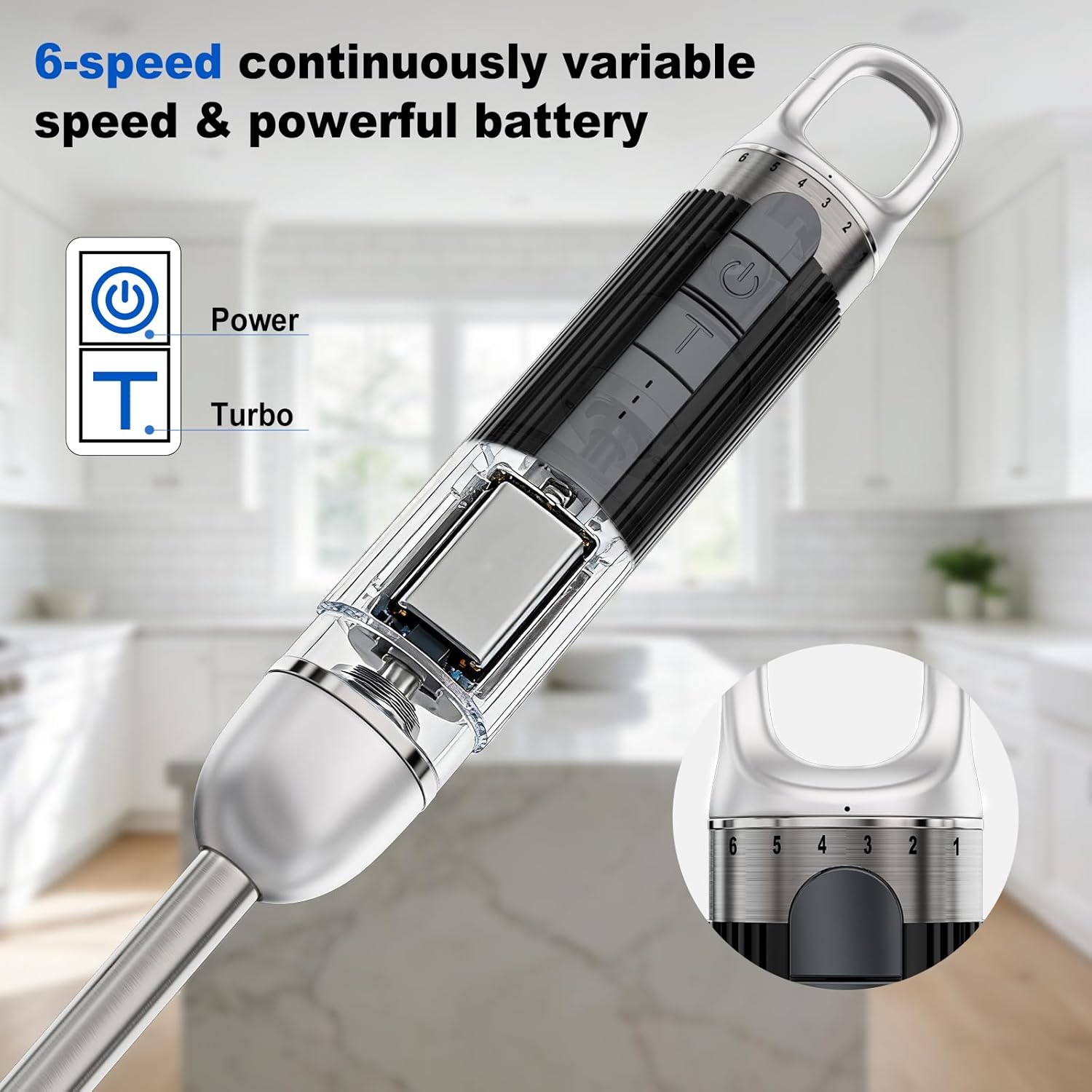 Cordless Immersion Hand Blender with Charging, 4 in 1 Hand Blenders Set,6-Speed Turbo, Wall-Mountable Design, Includes Chopper, Whisk & Frother for Soup, Baby Food & Smoothies (Black)