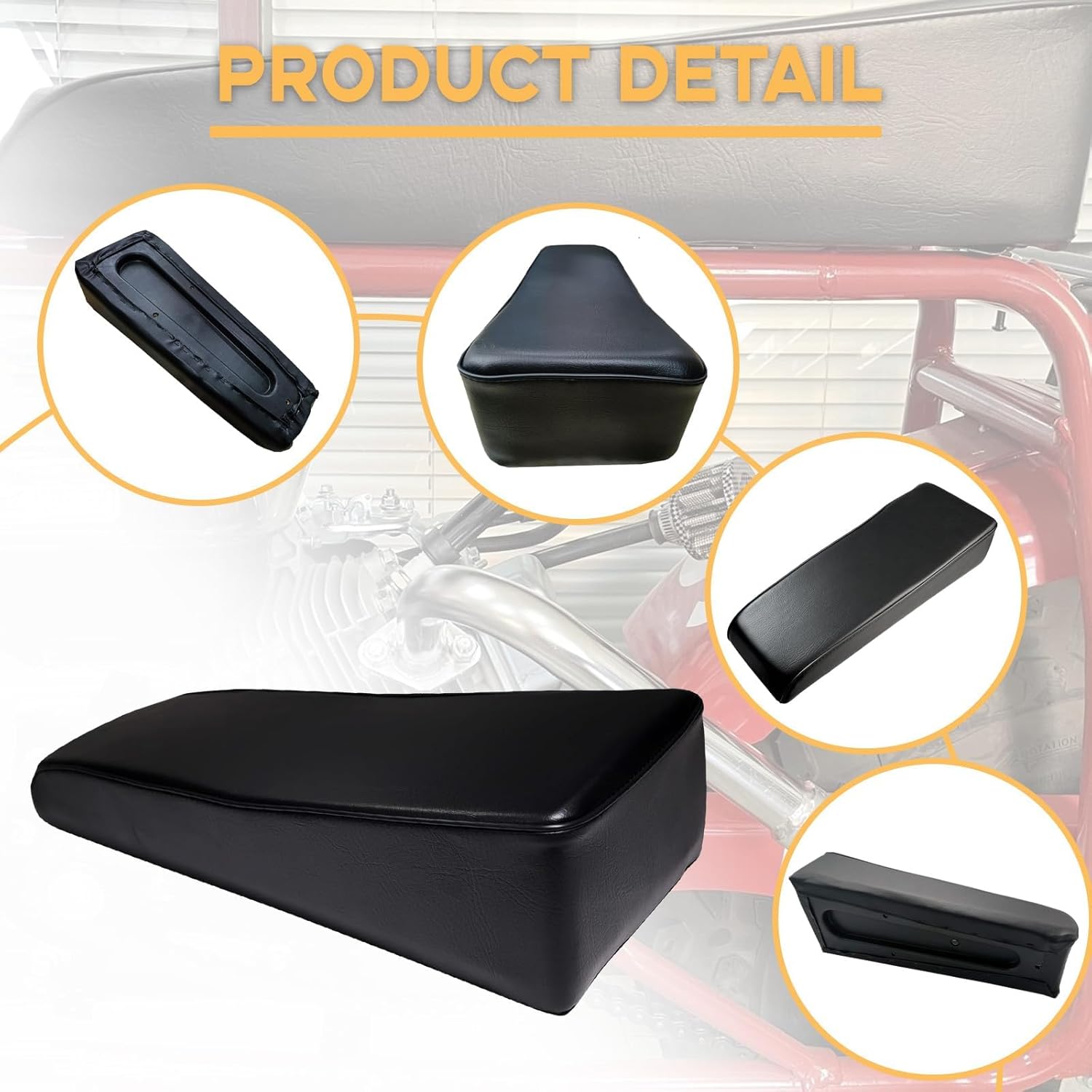 Chikia 19" CT200U Seat with bolts Compatible with Coleman CT200U Mini Bike196cc 200cc Powersports Upgrade Replacement Seat