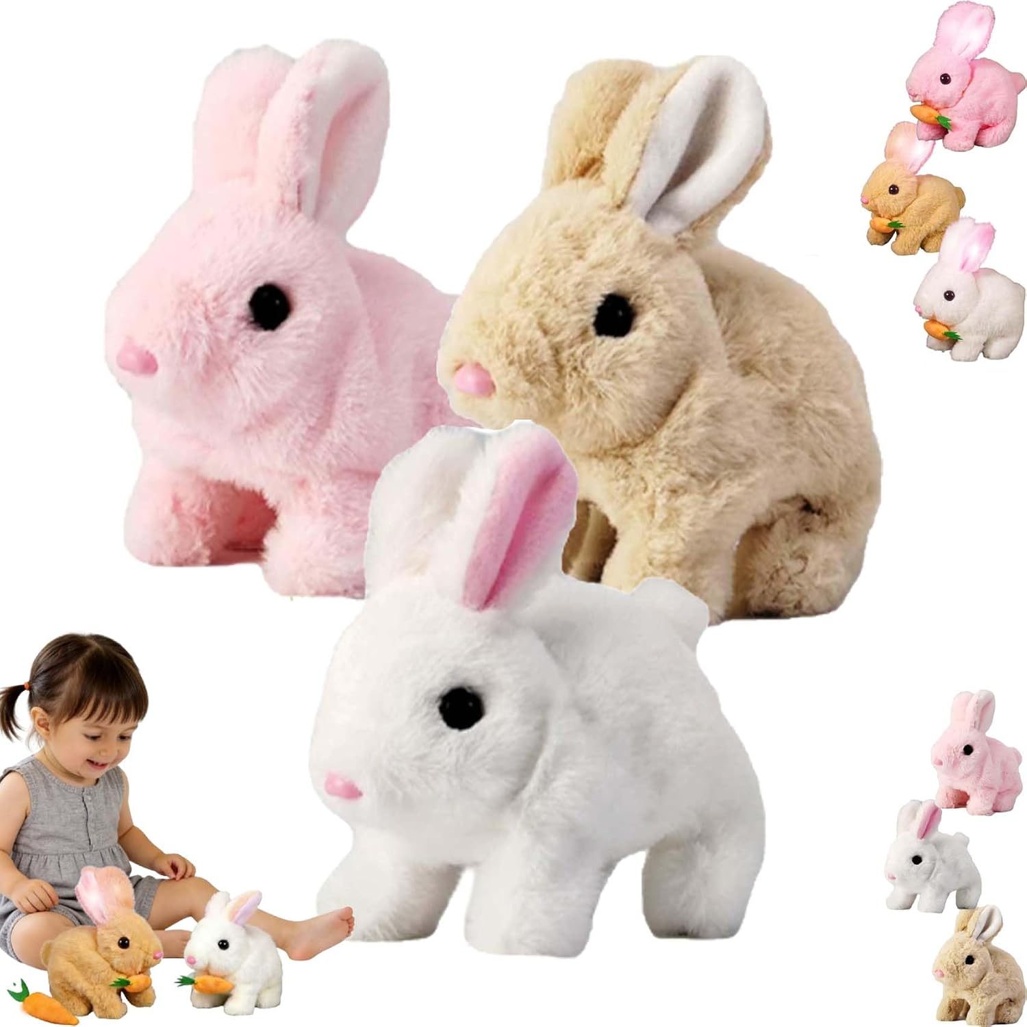 Amazon.com: Lkdgii Rabbits Toy Moves Ears and Mouth My Realistic Bunny ...