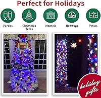 Vista 7 de LAMPHOME Luces de Cadena Patrióticas – Miniluces de color rojo, blanco y azul con cable blanco – 19.6 pies, 100 unidades de luces de cadena