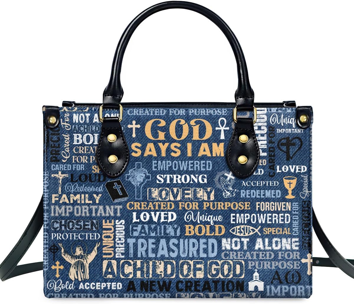 Jesuspirit Leather Handbags - Bible Bags, Religious Bag - Christian Gifts For Women - Christmas Gift For Mom, Grandma