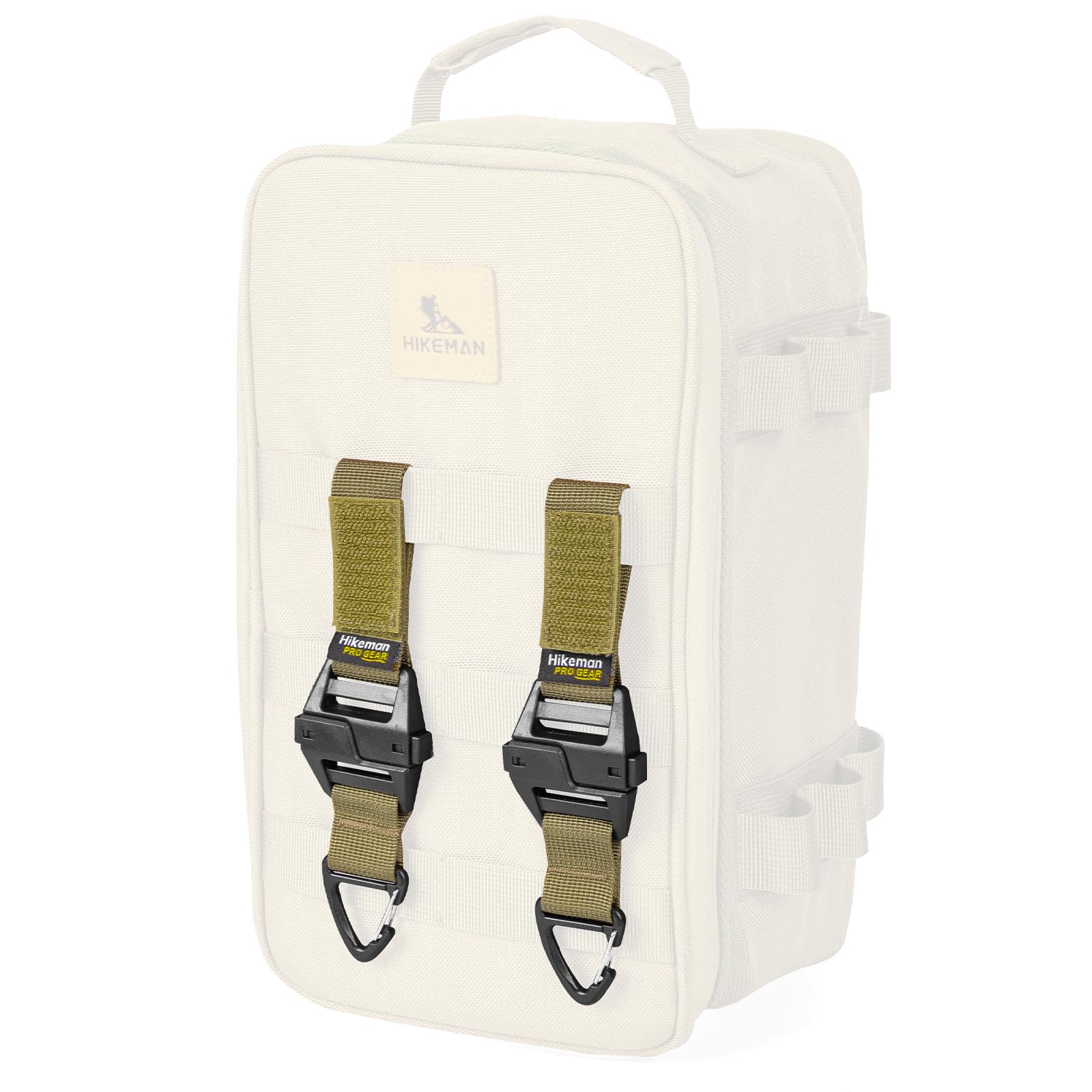 Tactical Hanging Belt Gear Clip- 2pcs MOLLE Bag Clip Hanging Buckle,Quick Release Tactical Carabiner,Tactical Backpack Molle Clip for Climbing Hiking Outdoor(Khaki)