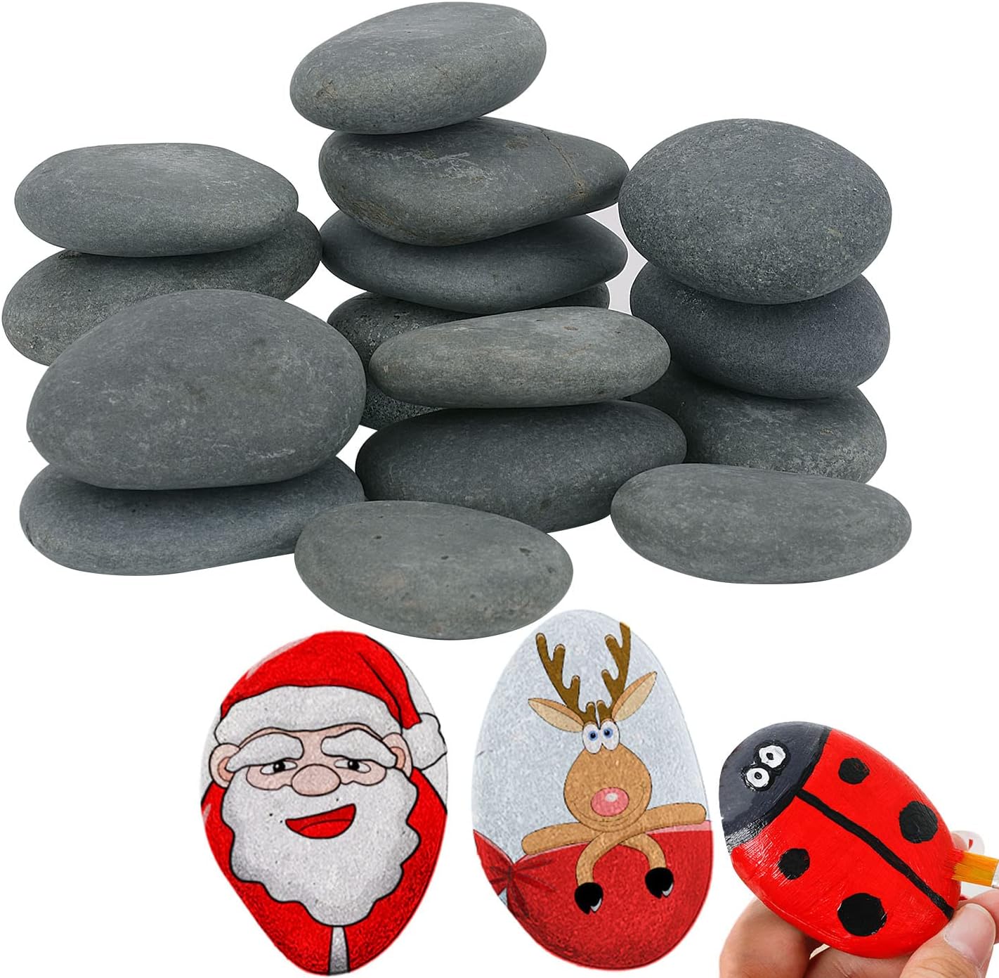 9 pcs Painting Rock,pebbles for Arts and Craft Painting,Smooth Large Pebbles for painting,Natural river Stone 5-8cm