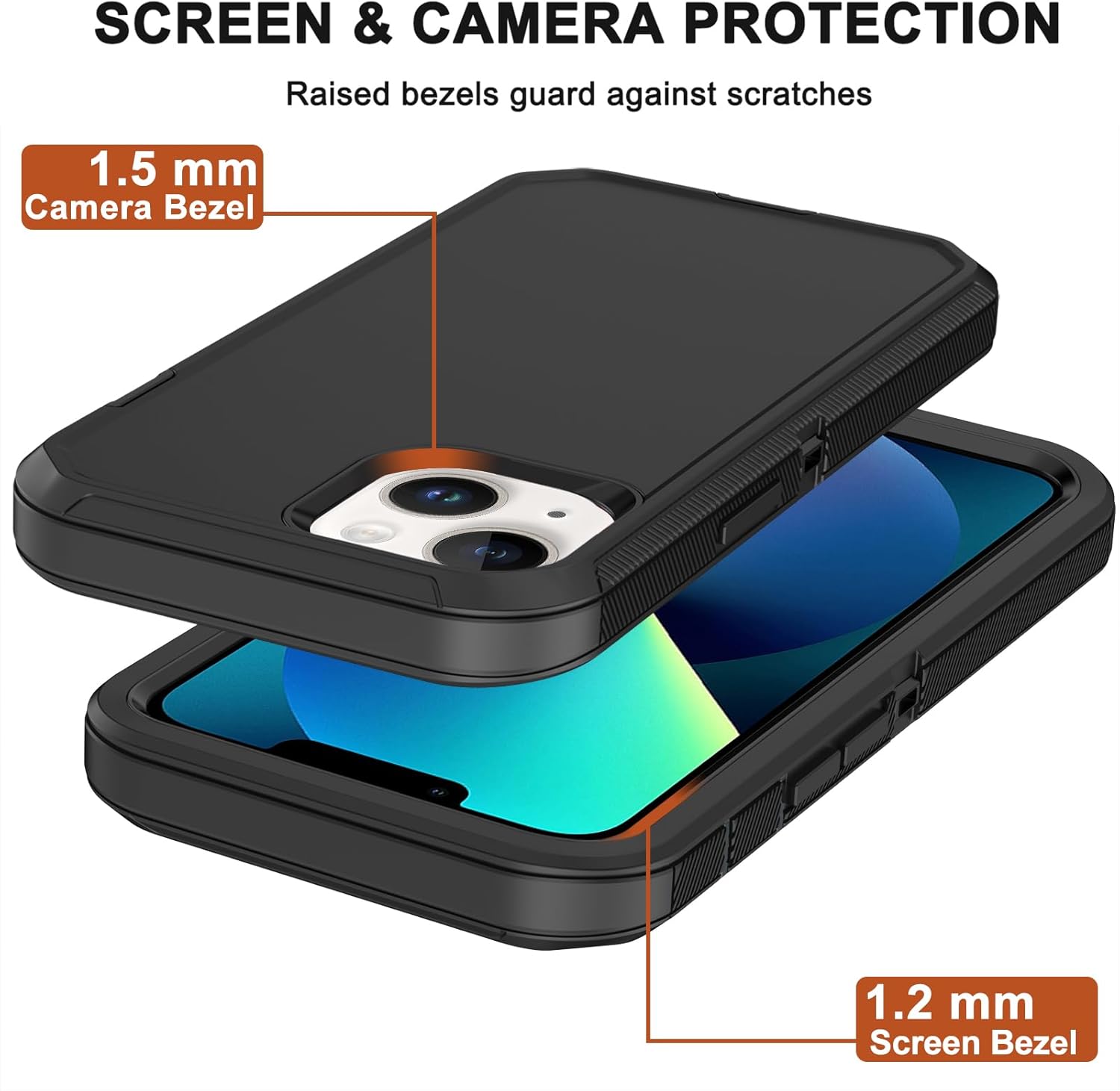 for iPhone 13 Mini Case, iPhone 12 Mini Case, with Belt Clip Holster,2X Screen Protector Heavy Duty Full Body Shockproof Rugged Protective Cover for Apple iPhone 13 Mini/12 Mini - Image 5
