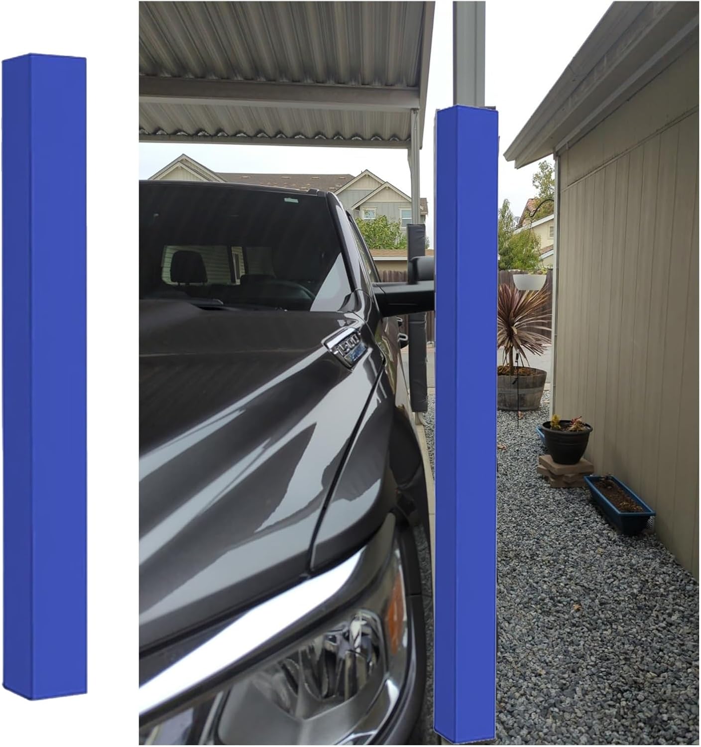 4cm Thick Pole Anti-Collision Pad, Garage Pole Pad Protector, 1 1.2 1.5 1.8 M, Square Basketball Hoop Padding Outdoor & Indoor, for Volleyball Court/Park, Black Gray