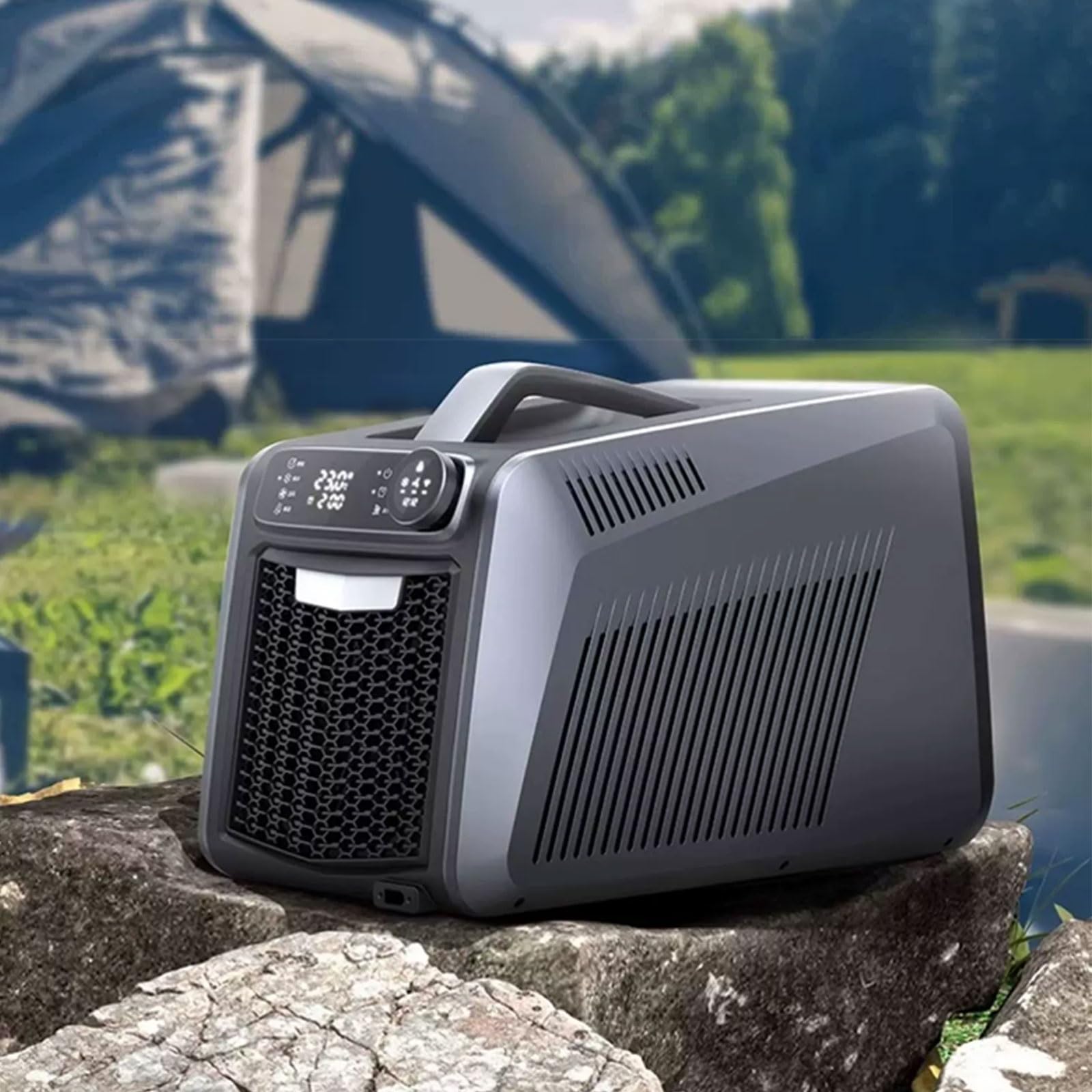 Condizionatore Portatile, 5460/6000 BTU, Raffreddamento 1600/1800 W | Senza Scarico Dell'Acqua Design Silenzioso Climatizzatore Campeggio Per Soggiorno Ufficio Camper(12V/24V/220V/1800W)
