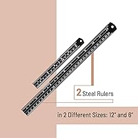 Vista 28 de Mr. Pen Reglas de acero, 6, 8, 12, 14 pulgadas, reglas de metal, paquete de 4