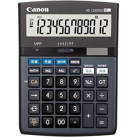 Amazon Canon 電卓 Hs 1220tsg Sob 12桁 グリーン購入法適合 商売計算機能付 時間計算付 税計算可 卓上タイプ 文房具 オフィス用品 文房具 オフィス用品
