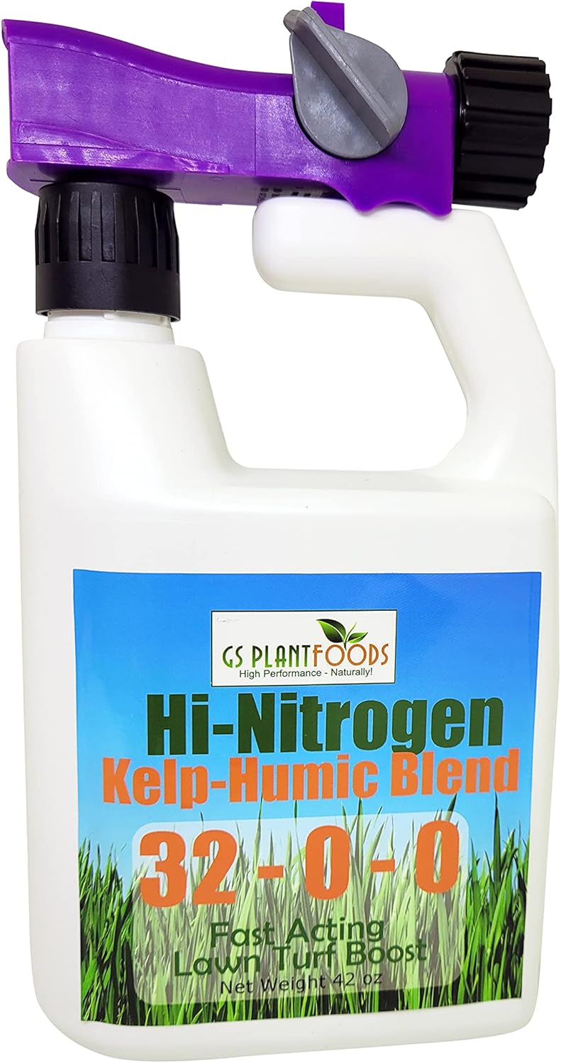GS Plant Hi-Nitrogen Kelp-Humic Blend 32-0-0 - Promotes Quick Growth and Lush Color, Covers 3,000+ Square Feet