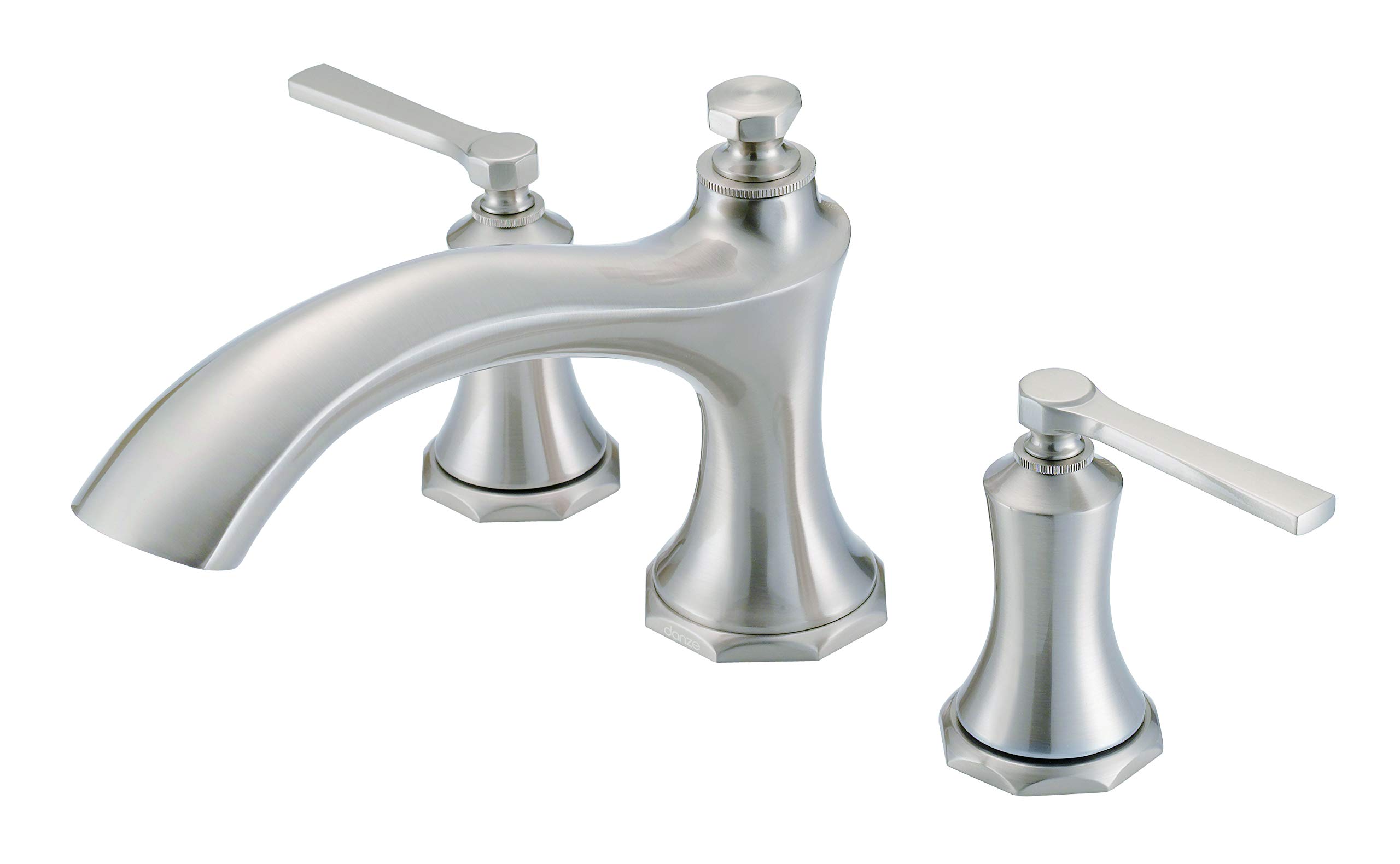 Garniture baignoire romaine Draper spray nickel brossé mitigeur 2 poignées