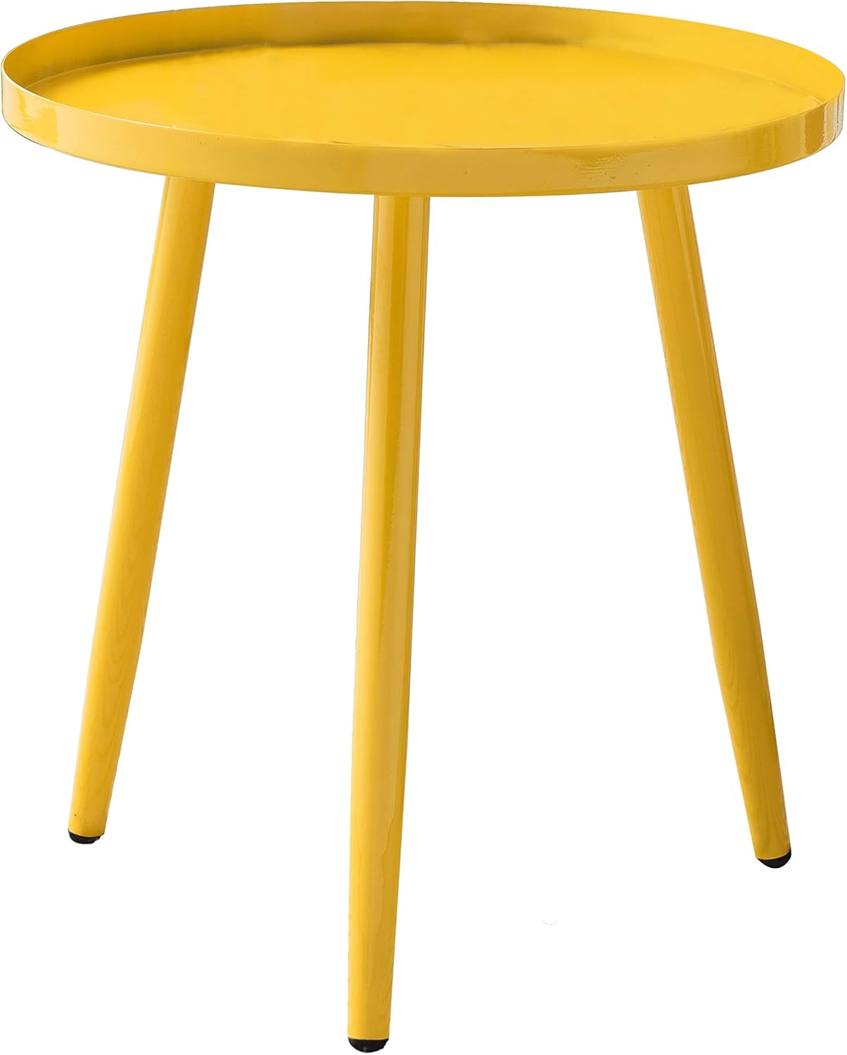 Kings Brand Furniture – Whelan Round Metal Side End Accent Table, Yellow : Home & Kitchen