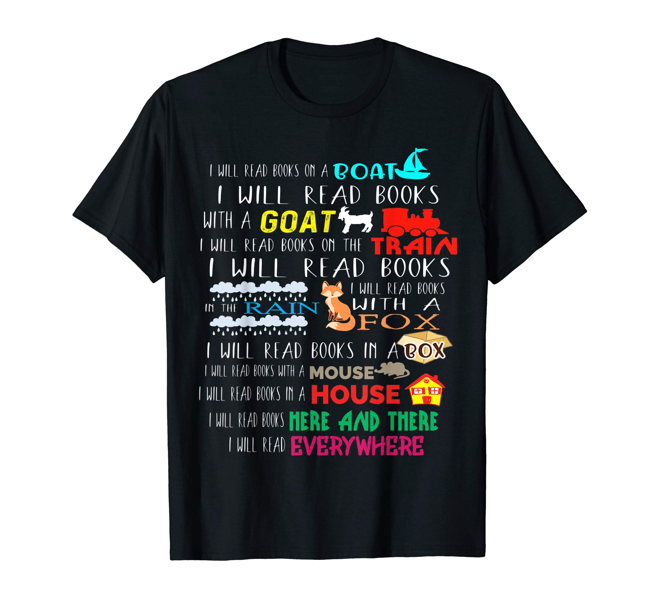 I Will Read Books On A Boat & Everywhere ReadingGifts Kids Short Sleeve T-ShirtOEKO-TEX STANDARD 100