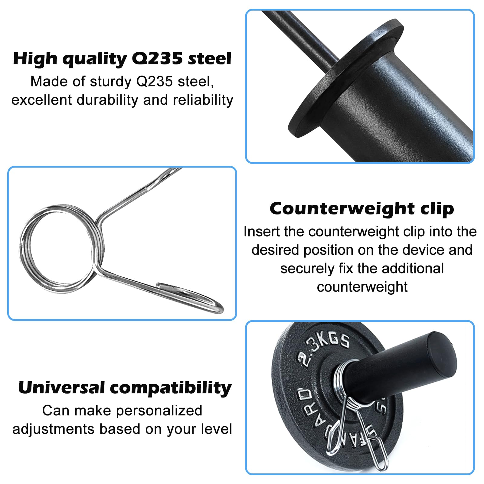 Pin da palestra per peso aggiuntivo, peso stack pin, lunghezza 110 mm, diametro 10 mm, paletta da palestra con 1 clip a molla, accessorio per centro fitness per accessori da palestra