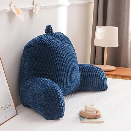 Miniatura 6 de Holawakaka Almohada de lectura para adultos con brazos, almohadas de respaldo para lectura y descanso para sentarse en la cama, descansar en cama,