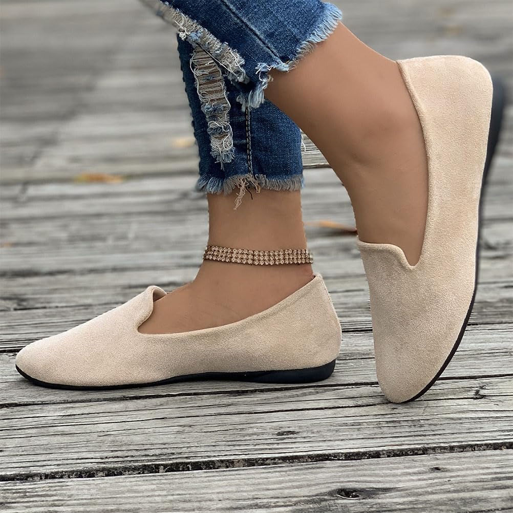 Onsoyours Femmes Suede Mocassins Chaussures Plates Été Loafers Confortables à Enfiler Pantoufle Mocassins Chaussures à Bout Pointu Mocassins de Couleur Bonbon