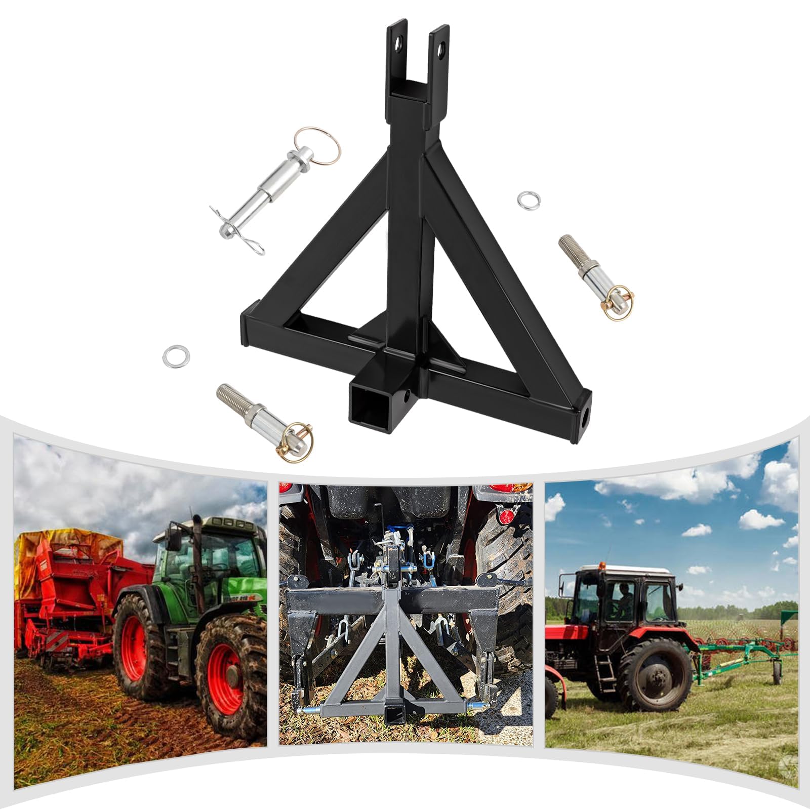 3-punktowy adapter haka holowniczego, szyna traktorowa z trzypunktowym zawieszeniem, szyna traktorowa, trzypunktowy traktor z odbiornikiem 2" do przyczepy