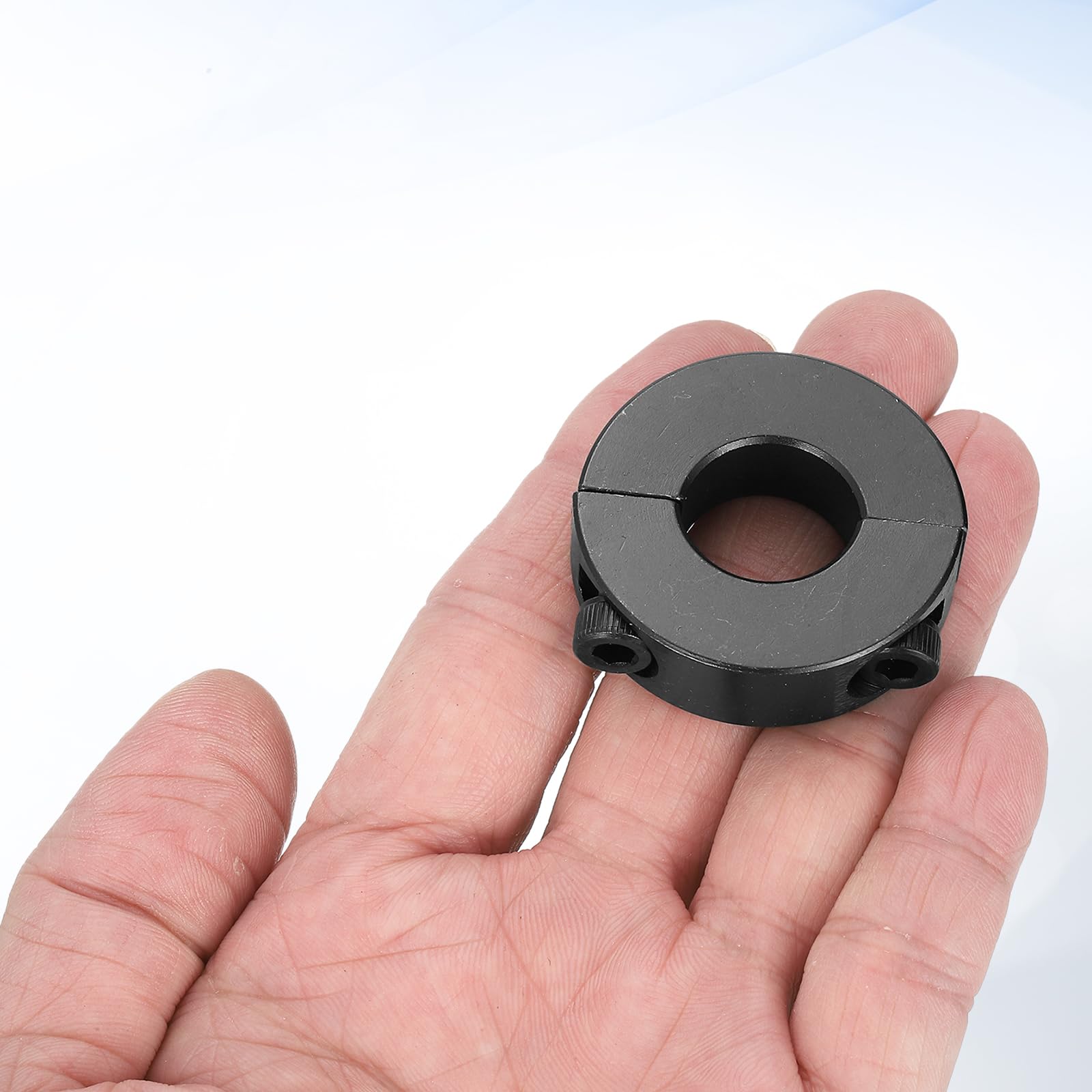 sourcing map 4 collari per alberi a doppia divisione, foro da 18 mm, collare di bloccaggio in due pezzi, diametro esterno 40 mm, spessore 12 mm, in acciaio al carbonio, con viti di fissaggio (ossido
