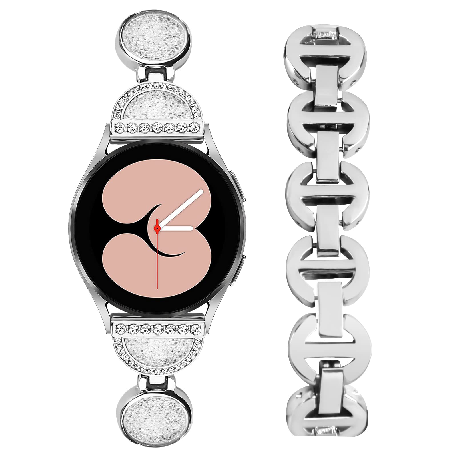FitTurn Bling Bands for Garmin Approach S42 S40 S12 Watch, Quicksand Design Wristbands Strap with Bling Crystal Rhinestone Band Strap & Curved Metal Adapter for Forerunner 55 158 245 645 Music/Venu sq-image-24