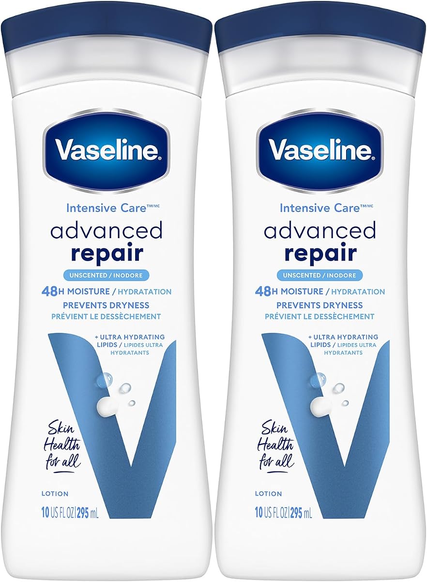 Intensive Care Lotion, Unscented, Advanced Repair 2-Pack – Non-Greasy Moisturizer for Extremely Dry Skin, 10 Oz Ea