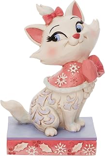 Enesco Jim Shore Disney Traditions Aristocats Marie Christmas in Pink Figurine, 4.25 Inch, Multicolor