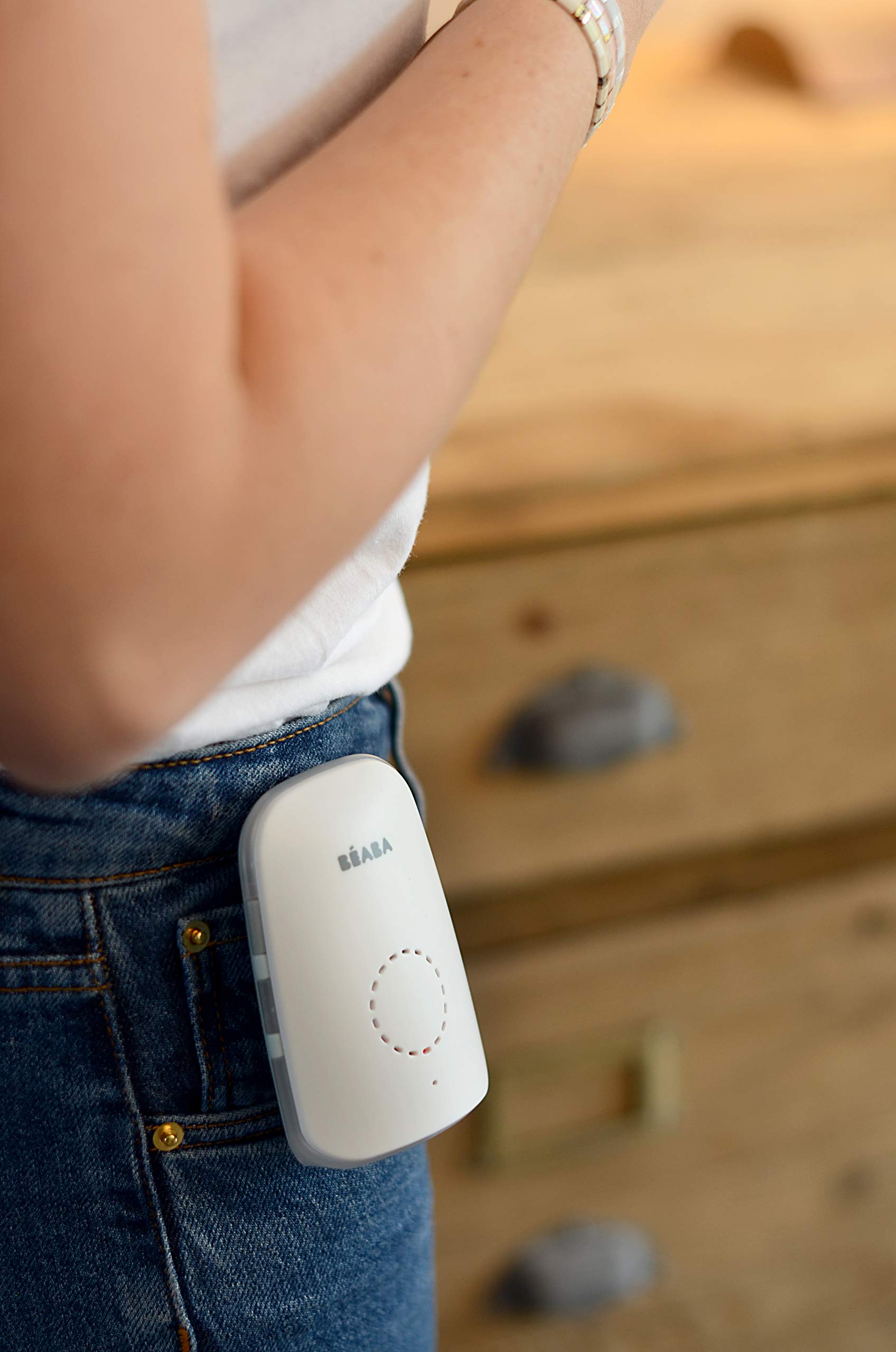 BÉABA, Babyphone + Gegensprechfunktion, Walkie-Talkie, 0-Funkwellen-Technologie, Vox-Modus, Nachtmodus mit Nachtlicht, Reichweite 300 m, Akkulaufzeit 15 Stunden, Simply Zen