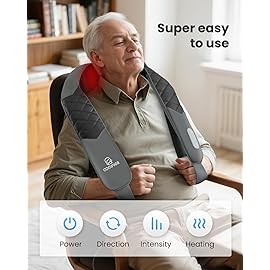 COMFIER Cordless Neck Massager with Heat, Back Massager for Pain Relief deep Tissue, 3D Shiatsu Neck Shoulder Massage with Carry Bag, White Elephant Gift for Adult