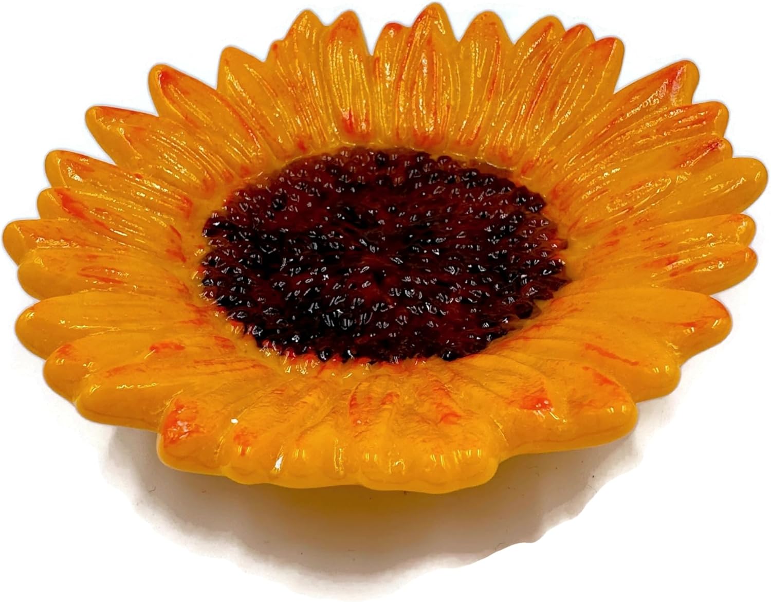 Bright Yellow Sunflower Fused Glass Catchall Dish