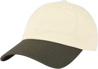 Two Tone Classic Dad Hat 100% Cotton, Adjustable Metal Buckle Strap, Low-Profile Fit, Baseball Cap Unisex