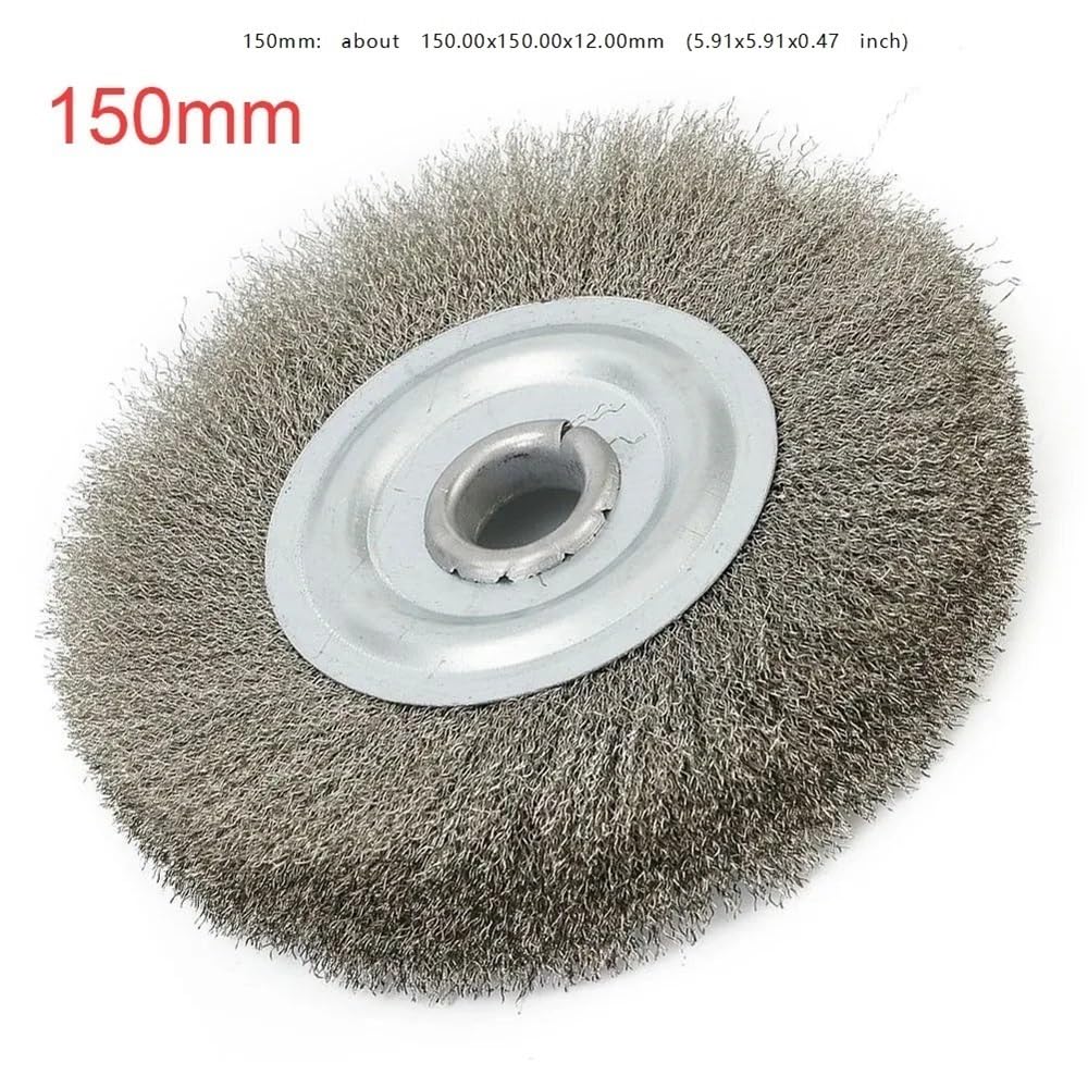Spazzola circolare a filo ondulato da 1 pezzo, spazzola ruota a sottile in acciaio inossidabile for lucidatura di polvere metallica diametro esterno 10-15 mm(150mm)
