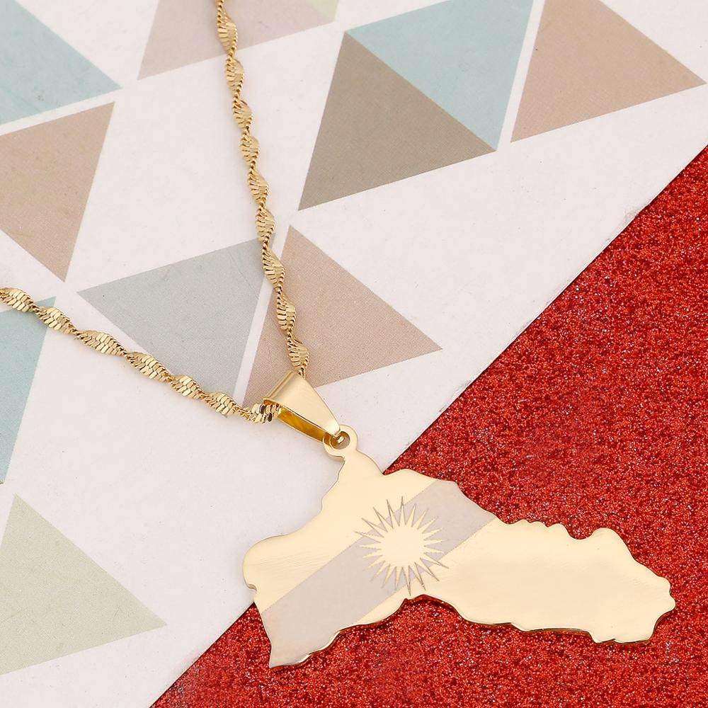FENGJIAREN Koerdistan Kaart Hanger Ketting - Koerdistan Hanger Ketting Kettingen Voor Vrouwen Mannen Etnische Sleutelbeen Ketting Patriottische Trui Ketting Solid Hip Hop FENGJIAREN Koerdistan Kaart Hanger Ketting - Koerdistan Hanger Ketting Kettingen Voor Vrouwen Mannen Etnische Sleutelbeen Ketting Patriottische Trui Ketting Solid Hip Hop
