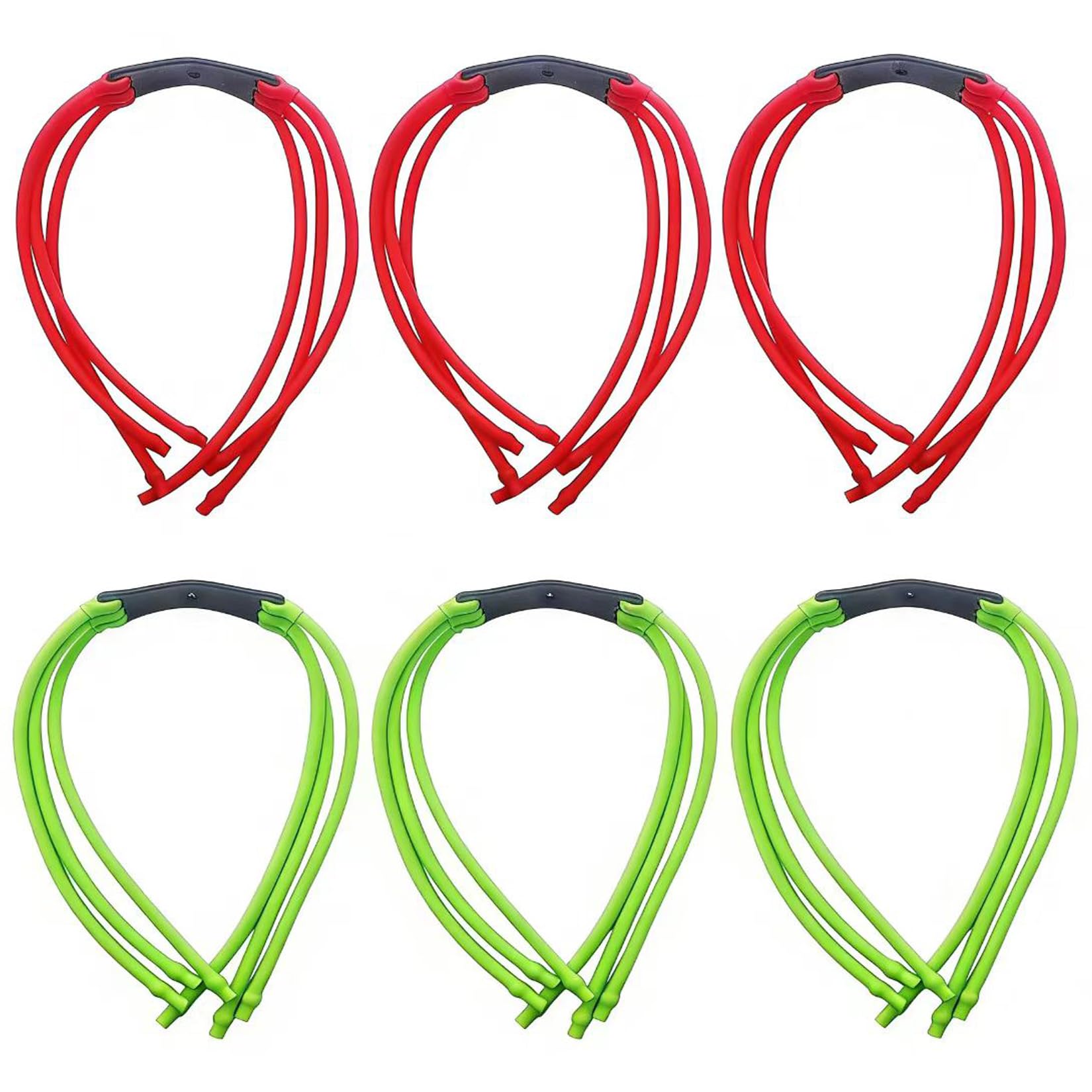 Elastic Rubber Tubular Bands in 3-Tube Design, 6 Pieces Slingshot Replacement Band Sets Heavy Pull Slingshot Bands Slingshot Replacement Tubing Sling Shot Tube
