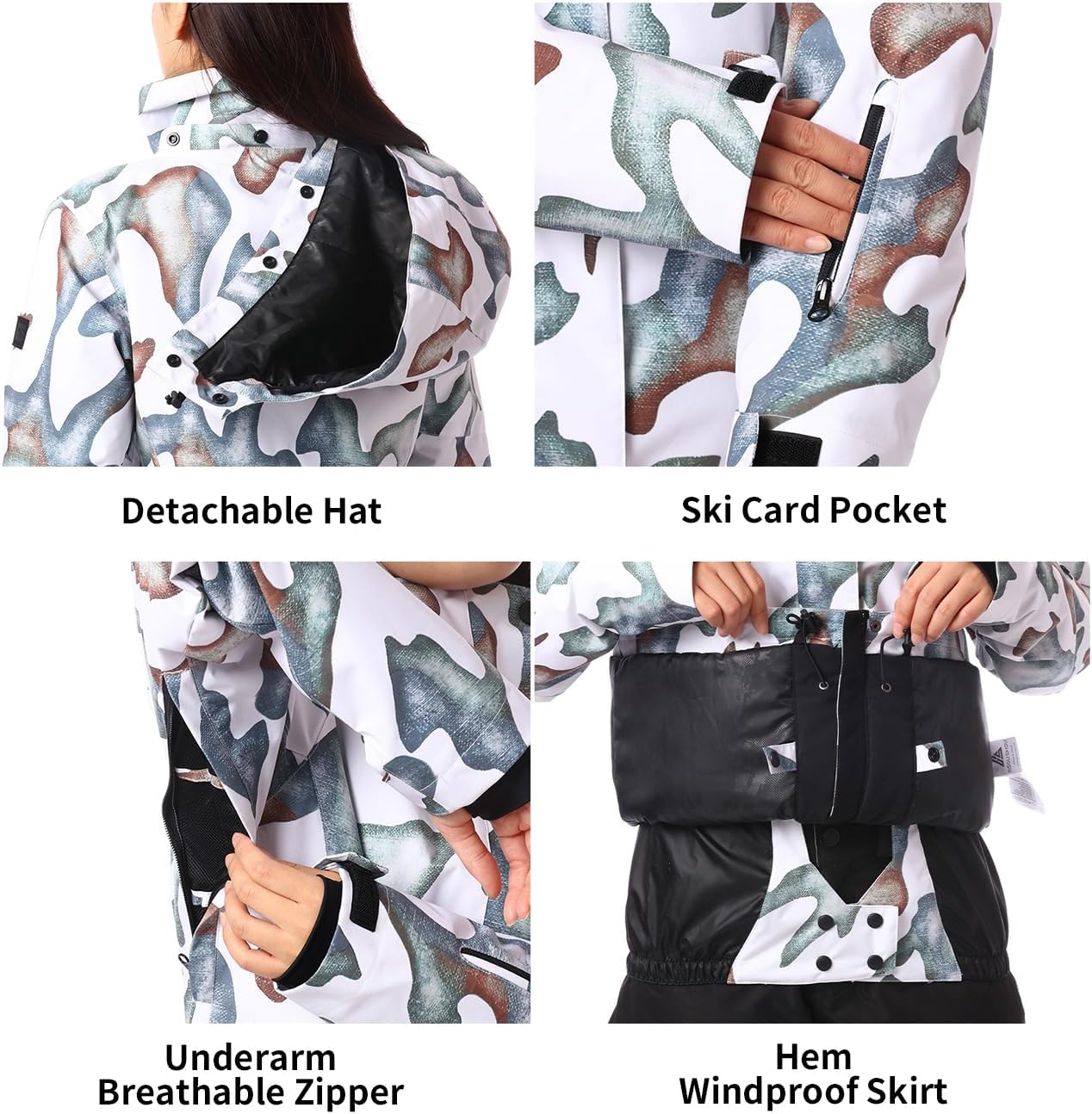 GSOU SNOW Women's Ski Jacket and Pants Waterproof Windproof Snowsuit Snowboarding Coat Insulated Warm Winter