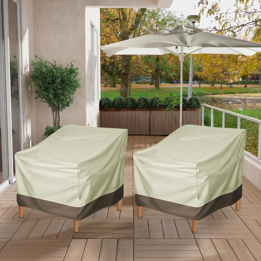 CEYAZYE Coprisedia da esterno impermeabile e resistente, copertura per mobili profondi per sedie da salotto, dimensioni massime applicabili 85,1 x 80 x 91,4 cm (larghezza x profondità x altezza