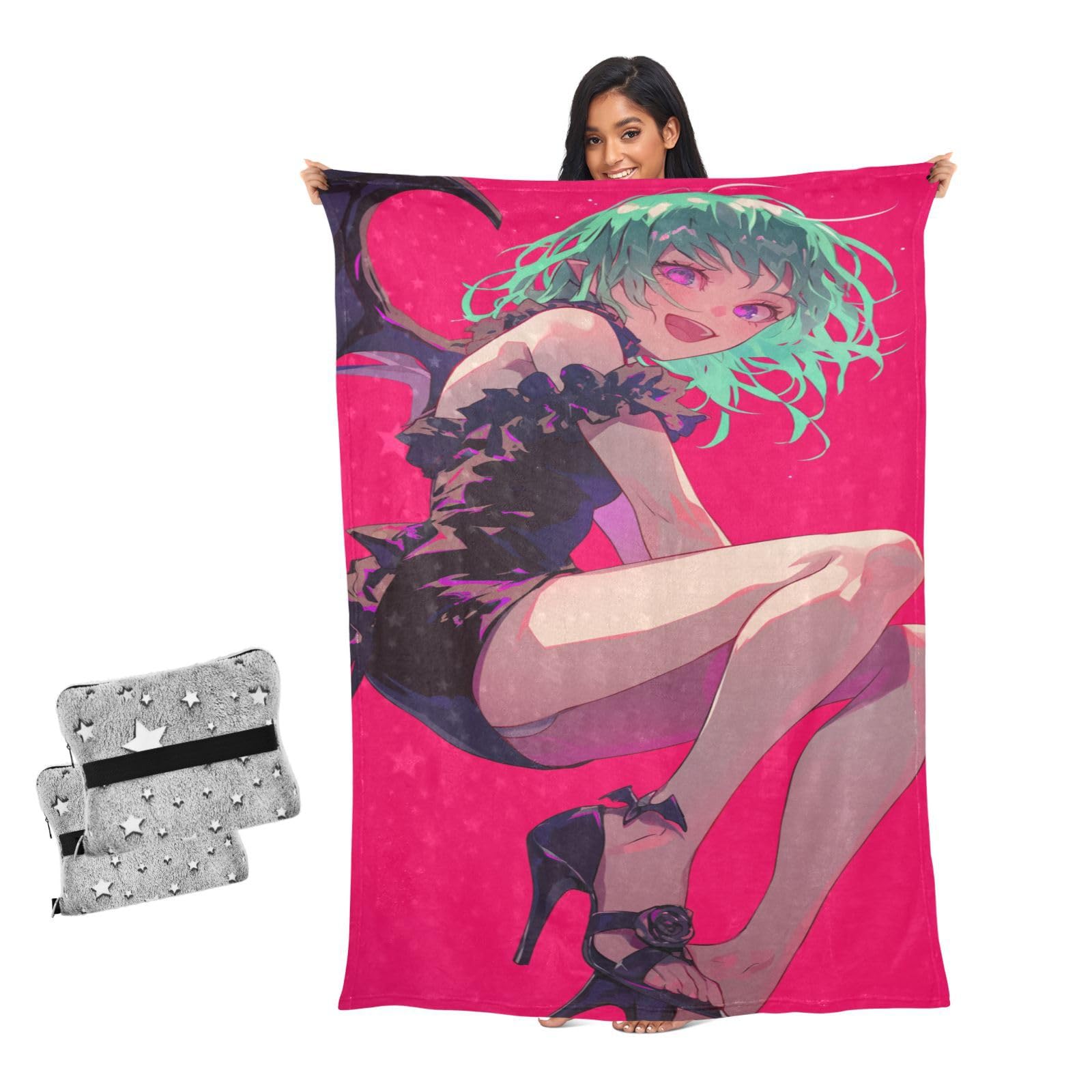 Couverture douce bureau rouge motif anime maléfique cadeau ado