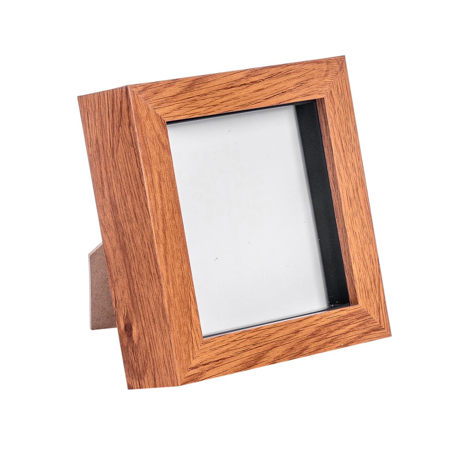 Rinkit.com Dark Wood 4" X 4" 3D Box Photo Frame