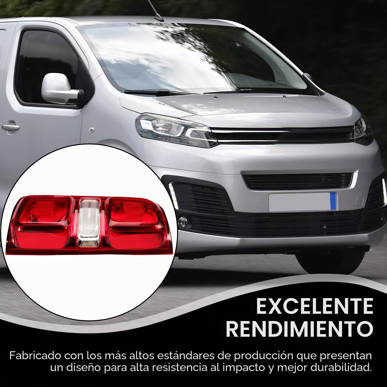 Piloto Trasero Izquierda para Expert Traveller Jumpy 2016+ Vivaro C 2019+ | Faro Trasero Spacetourer Proace 2016+,Zafira Life 2019+ luz freno, luz marcha atrás, intermitente luz posición 9808243180