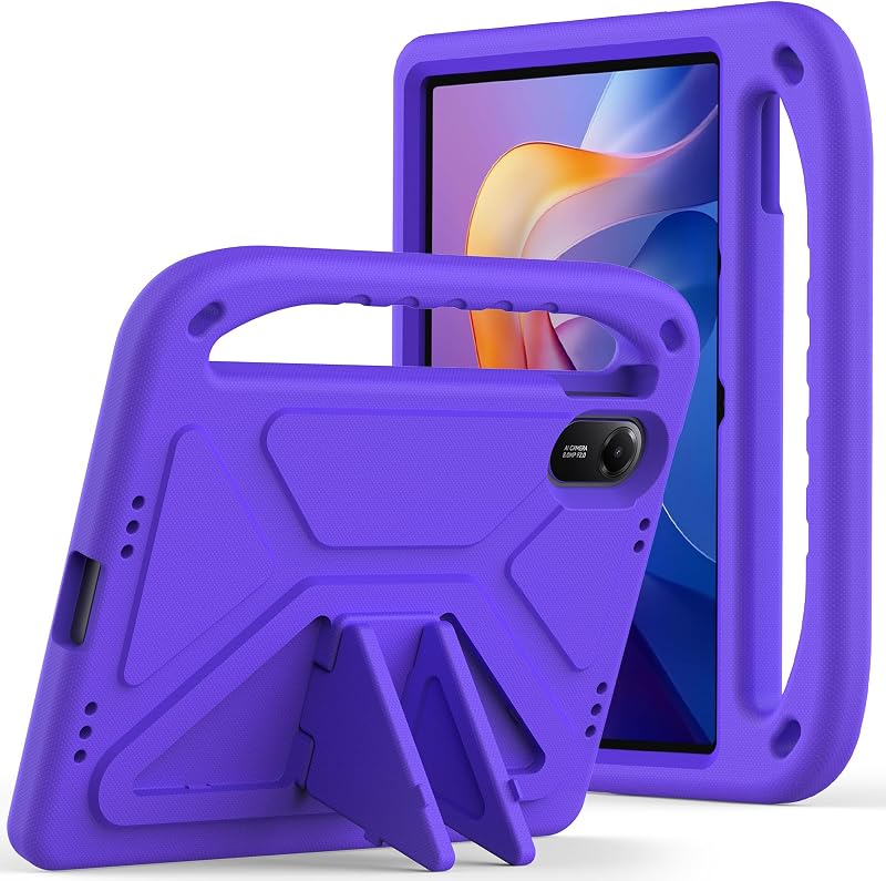Funda compatible con Xiaomi Redmi Pad 2 de 11 pulgadas lanzada en 2025 para niños, funda protectora ligera de EVA a prueba de golpes, funda para niños compatible con tableta Redmi Pad 2 de 11 pulgadas (púrpura)