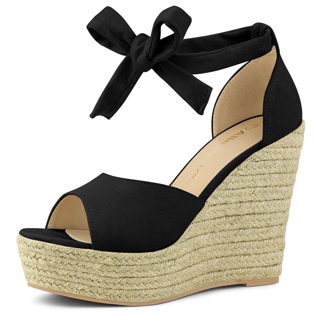 Allegra K Women's Espadrilles Tie Up Ankle Strap Wedges Sandals