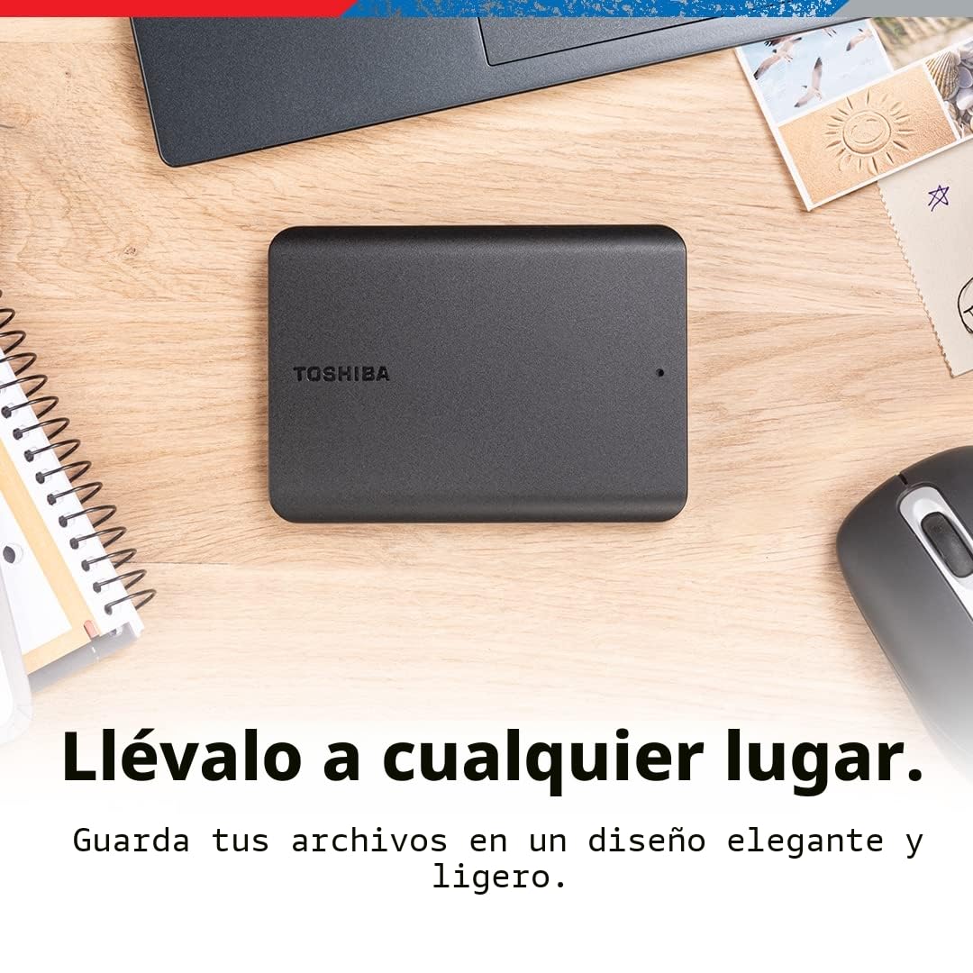 TOSHIBA Canvio Basics HDTB510XK3AA - Disco duro externo portátil de 1 TB USB 3.0, color negro