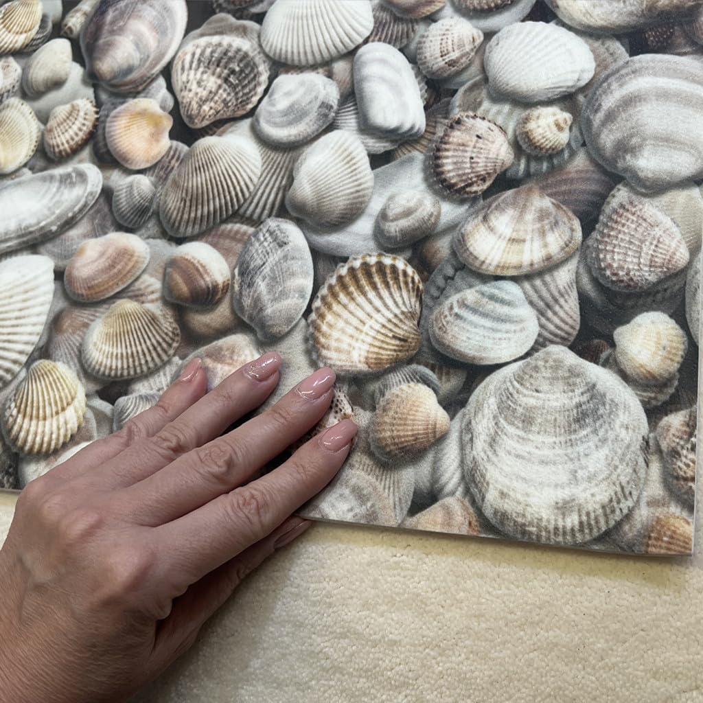 Tadi & Imperio1979 Tapis Vinyle Long numérisé pour Votre Espace, Cuisine, Couloir, Salon, Salle à Manger, Sol en PVC (67 x 550 cm, Coquillages)
