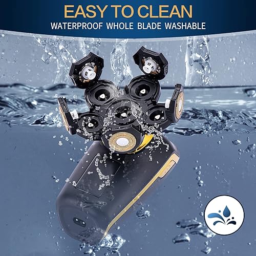Miniatura 6 de Afeitadora eléctrica rotativa para hombres, afeitadora multifuncional de cabeza calva, impermeable, recargable para hombres calvos