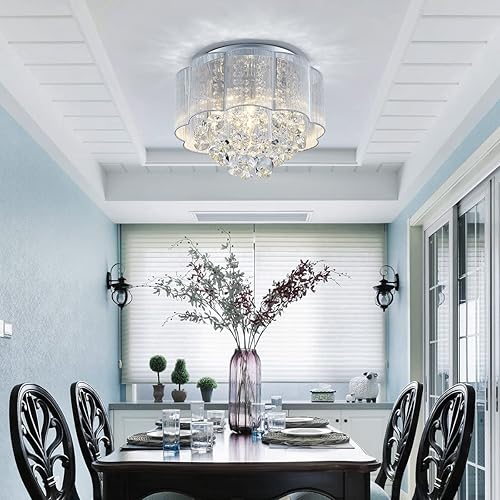 Miniatura 7 de AGV LIGHTING 20102 - Lámpara de techo moderna de cristal con forma de gota de lluvia, perfecta para comedor, baño, dormitorio, sala de estar, 6