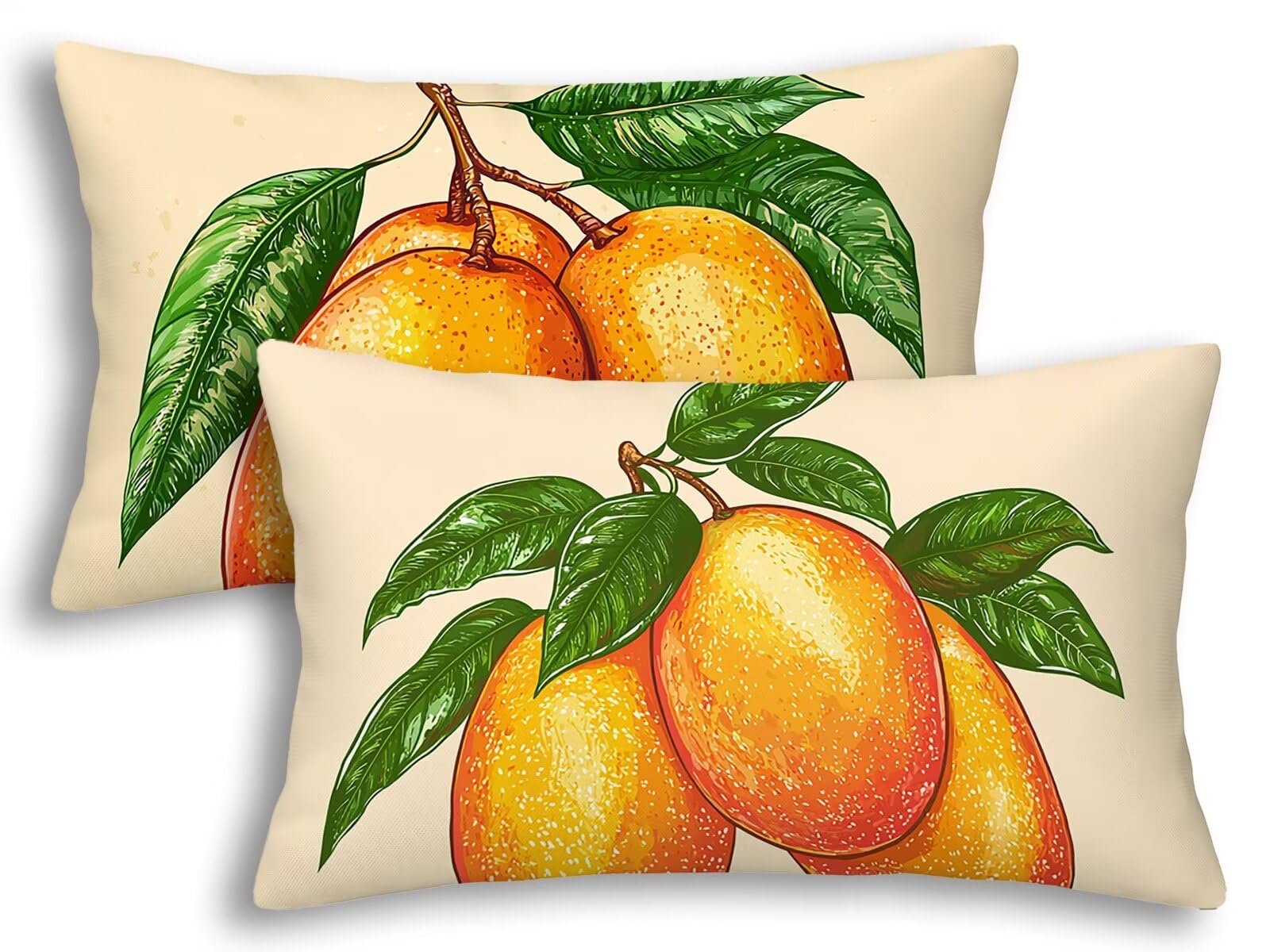 Fundas cojines exterior impermeable 40x80 cm de hojas decorativas para terraza y balcón