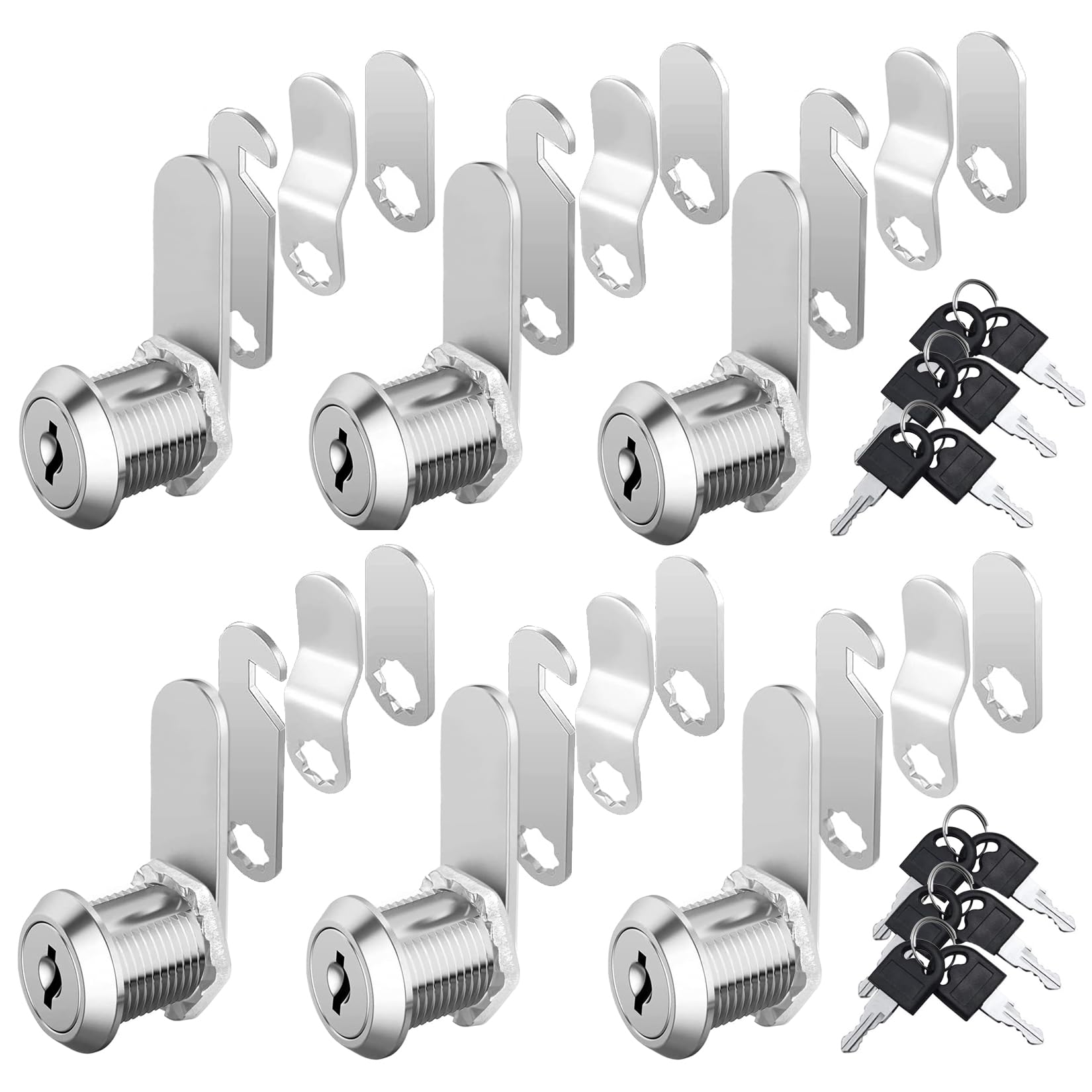 Herbst 6pcs Cerraduras Taquillas con 4 placas de bloqueo diferentes, 20mm Cerradura Taquilla Vestuario con Llave, Cerradura Armario