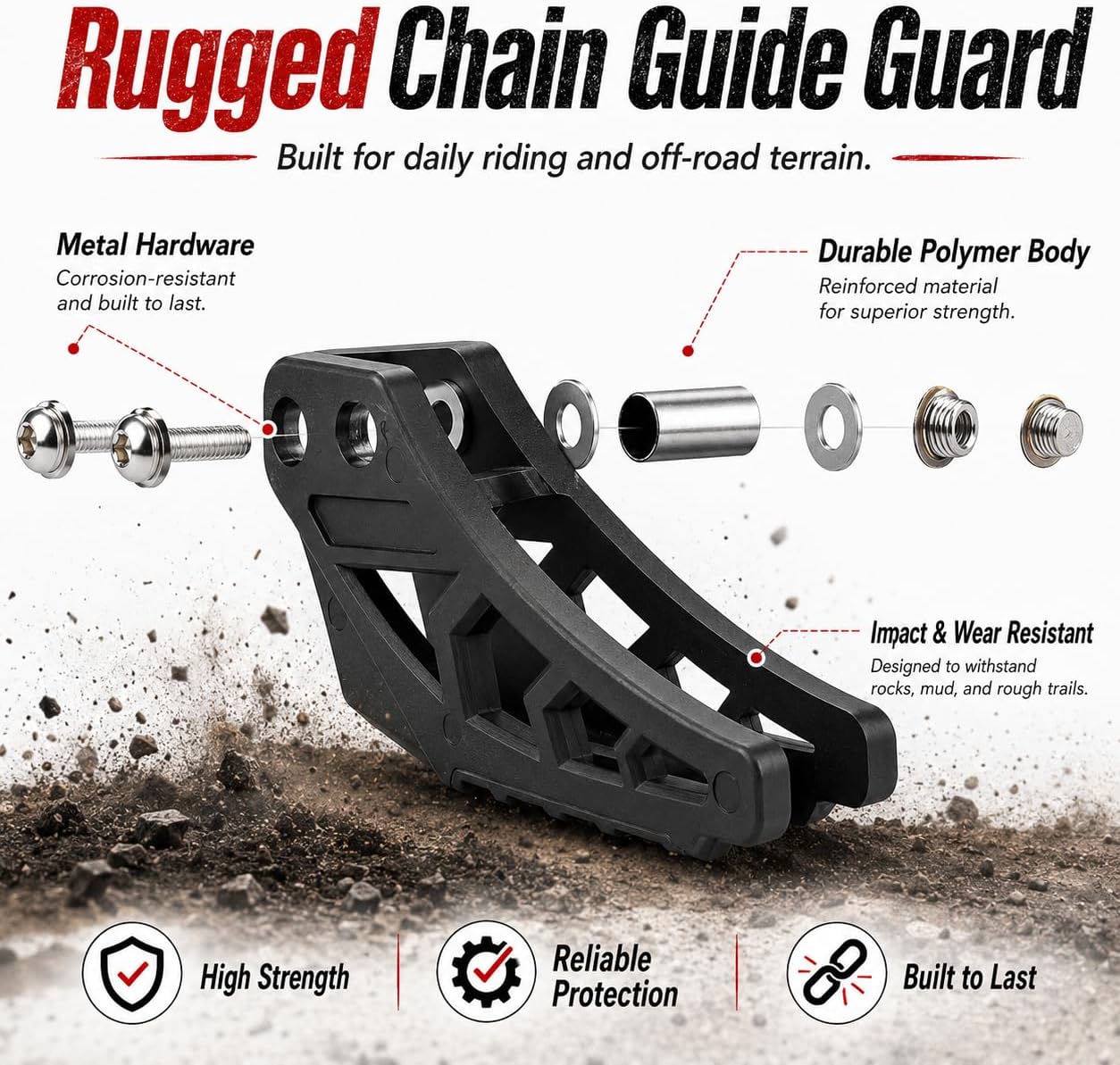 Chain Guide Guard for Dirt Bike,Rear Chain Slider Protector Chain Drag Guide Block,Compatible with Yozma in 10/Tuttio Soleil 01/Heybike Villain Electric Dirt Bike (Black)